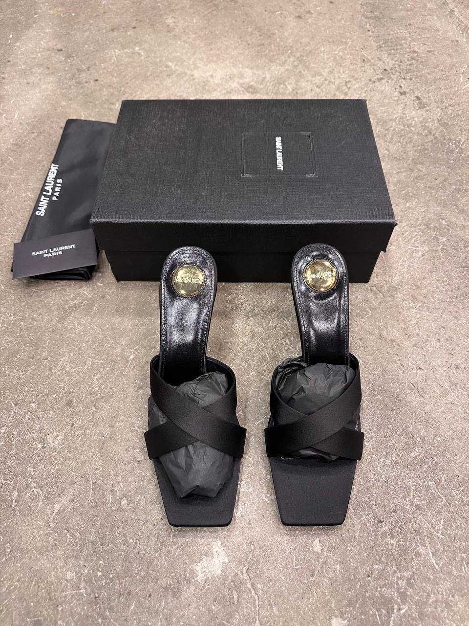 Opyum mules in satin crepe
