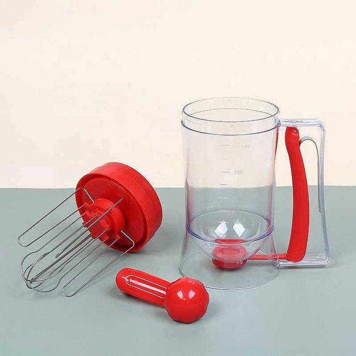 Ръчна машина за палачинки и мъфини с диспенсър и дръжка за миксер