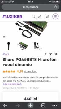 Vand microfon Shure - set cu stativ