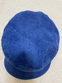 Стильная кепка из вельвета яркого синего цвета от Brixton(США), 56 р-р