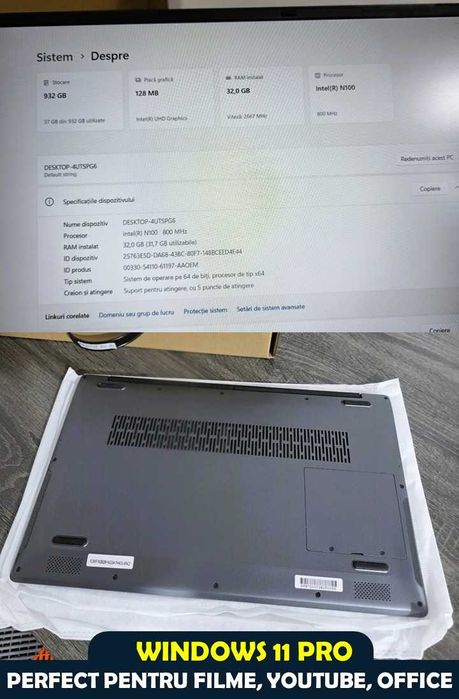 Laptop 2 Ecrane • 15.6” + 7” Touch • N100 • 32GB • 1TB SSD • Nou 2026