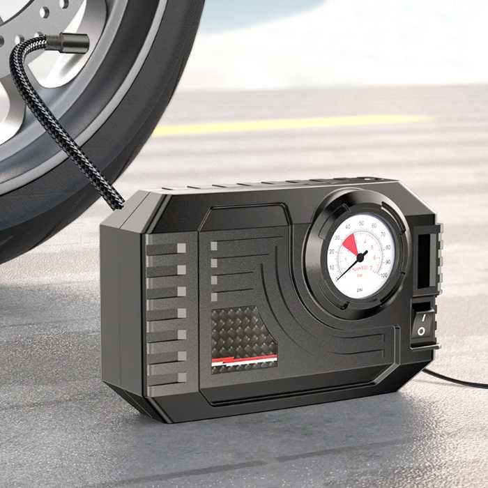 Компресор за гуми 12V, захранващ кабел за запалка