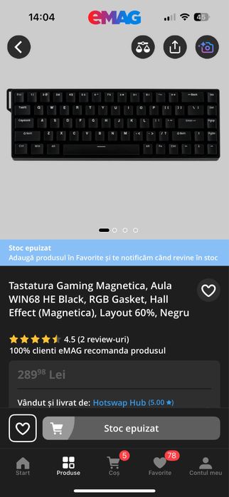 Tastatura Mecanica Gaming Aula WIN68
