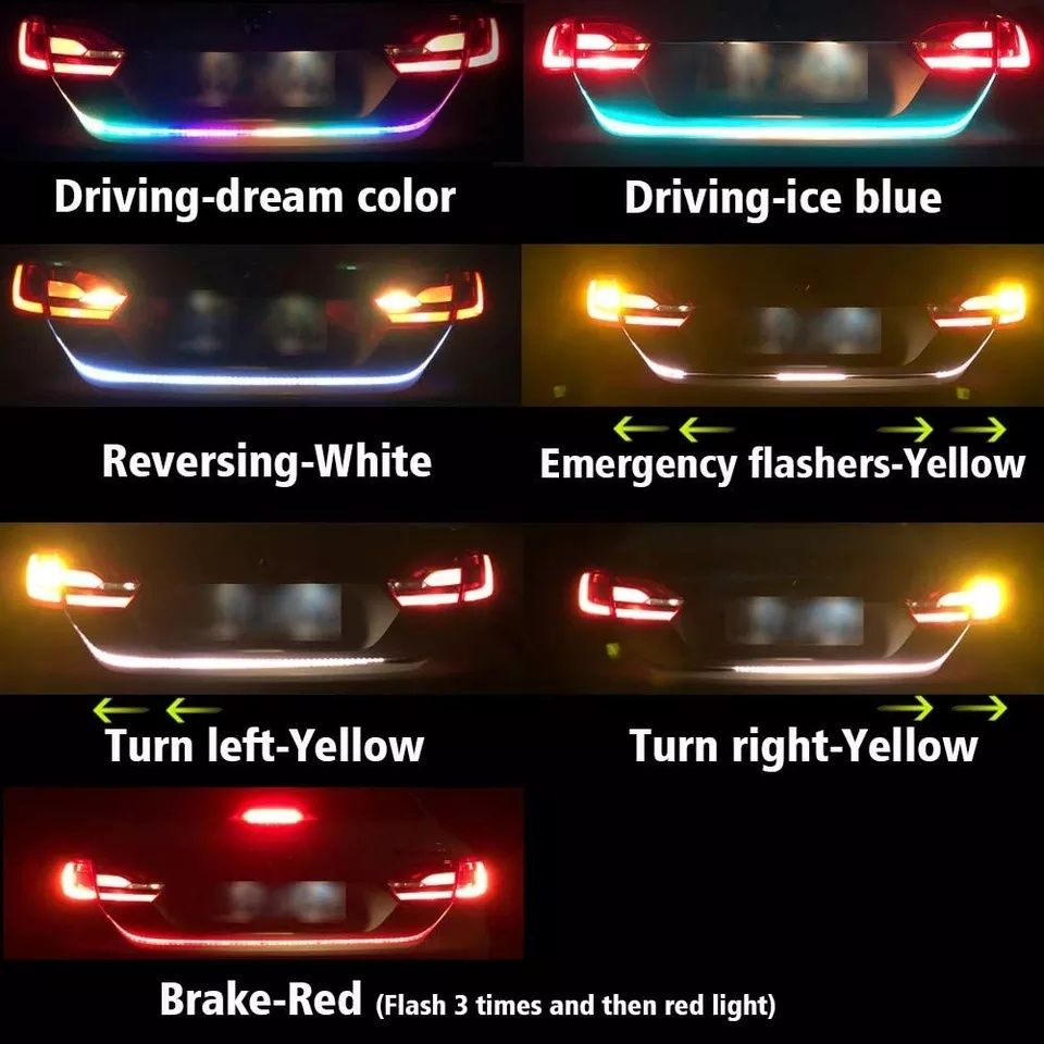 RGB led лена за автомобили с плаващи светлини 120 см.