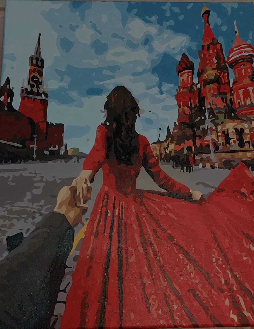 Pictura pe numere "Holding hands in the Red Square"