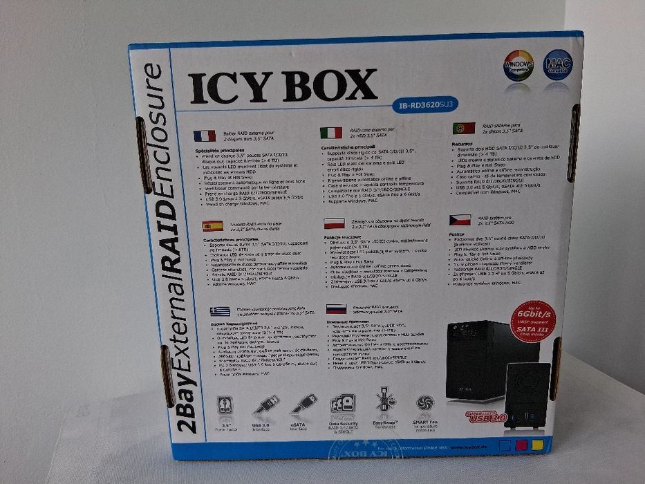 Sigilata Carcasa rack 2 bay hdd sata 3.5" usb Icybox raid 1.0.jbod