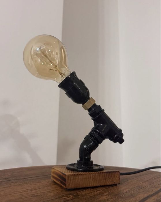 Индустриални ръчно изработени лампаи с Edison крушка – уникат!