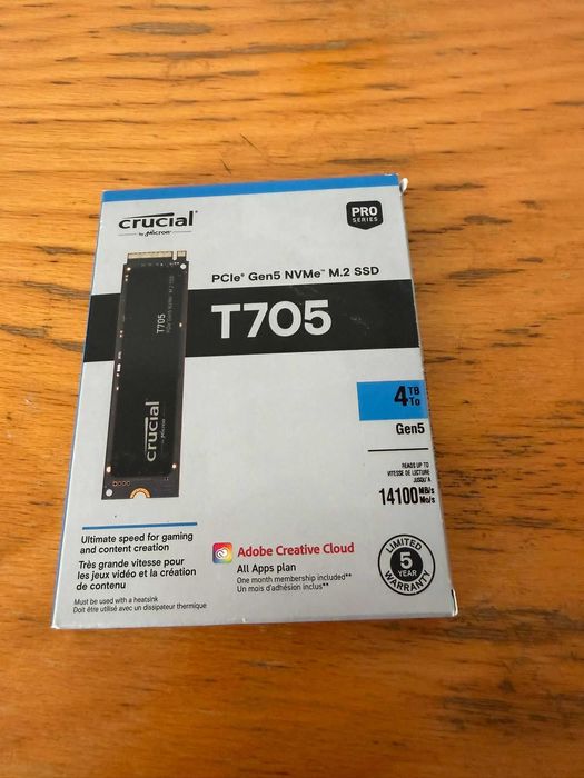 SSD Crucial T705, 4TB, PCIe, M.2 2280, PCIe Gen5