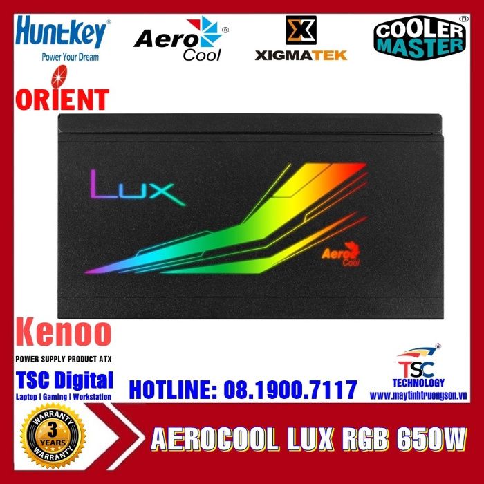 захранване AeroCool PSU LUX RGB 750W ,RGB Addressable Bronze 88 % Нов