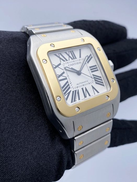Cartier Santos 100 XL - Aur si otel