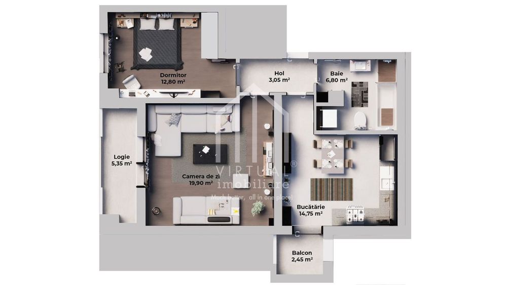 Apartament cu 2 camere, bucatarie separata - Calea Surii Mici