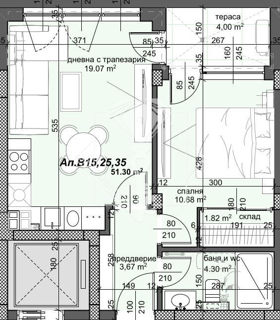 Продава се Двустаен апартамент в Пловдив, Тракия - 64 кв.м за 1448 €/кв.м - Снимка #1