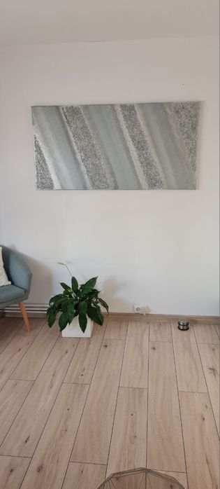 Tablou vopsea acrilica si sticla sparta