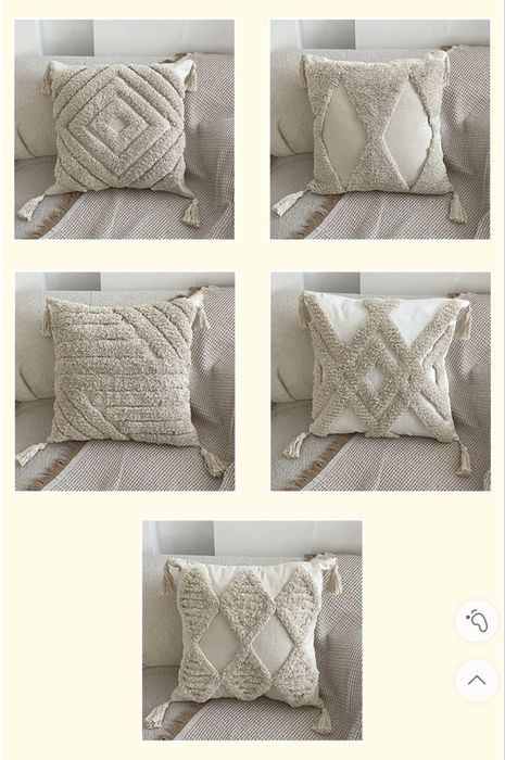 Подушки льняные, бежевые