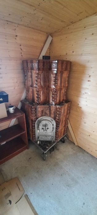 Sobă teracotă pe roți