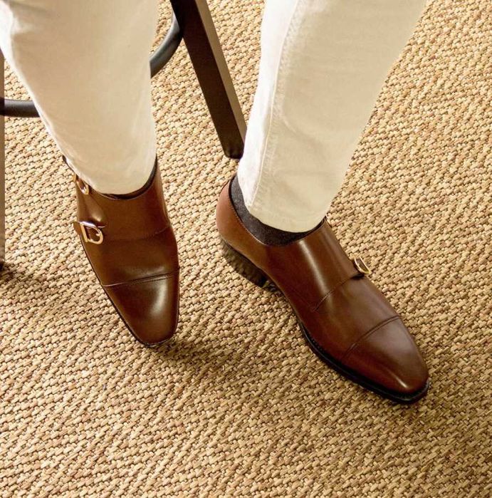 Pantofi monk 40.5 41 premium ZARA NOI piele naturala maro