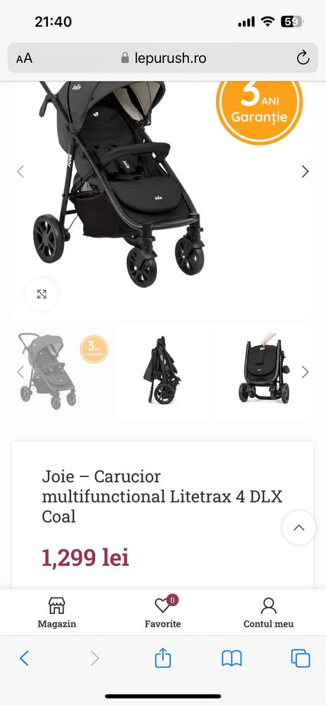 Carucior Joie Litetrax 4 DLX Coal