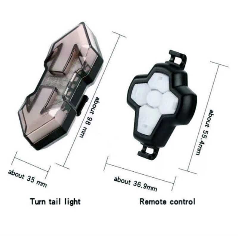 Задна LED светлина с МИГАЧИ, Безжично управление, Звуков сигнал, USB