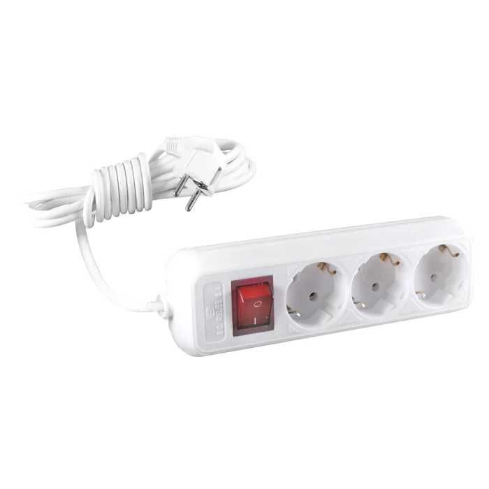 Prelungitor 3 prize, 3 m, 2500W, contact de protectie, intrerupator