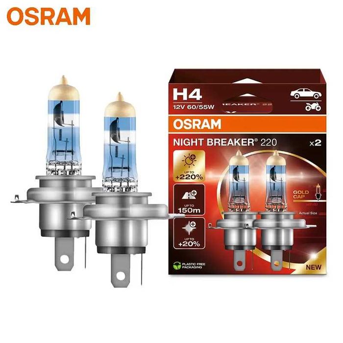 Комплект халогенни крушки Osram H4 Night Breaker 220 12V, 60/55W,