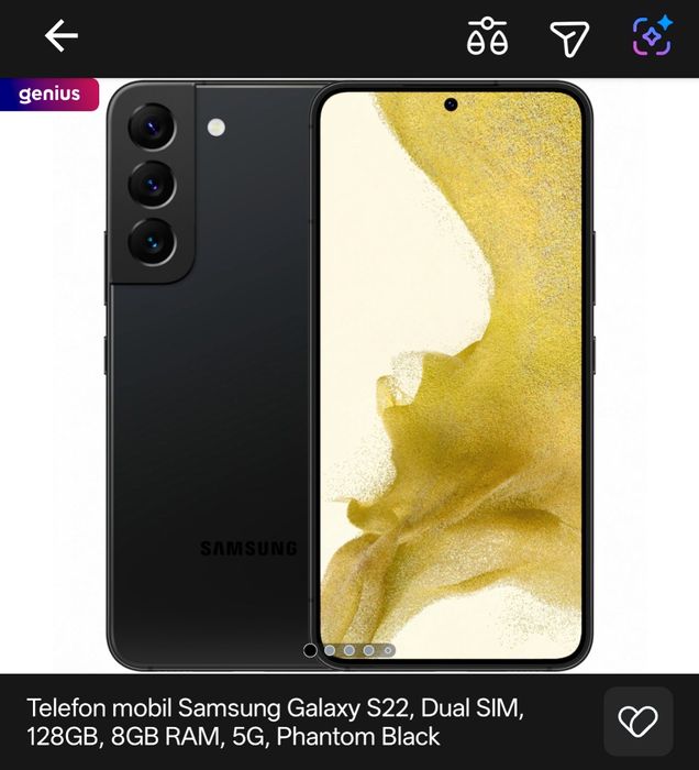 Samsung Galaxy S22 5G  128GB 8GB RAM Negru
