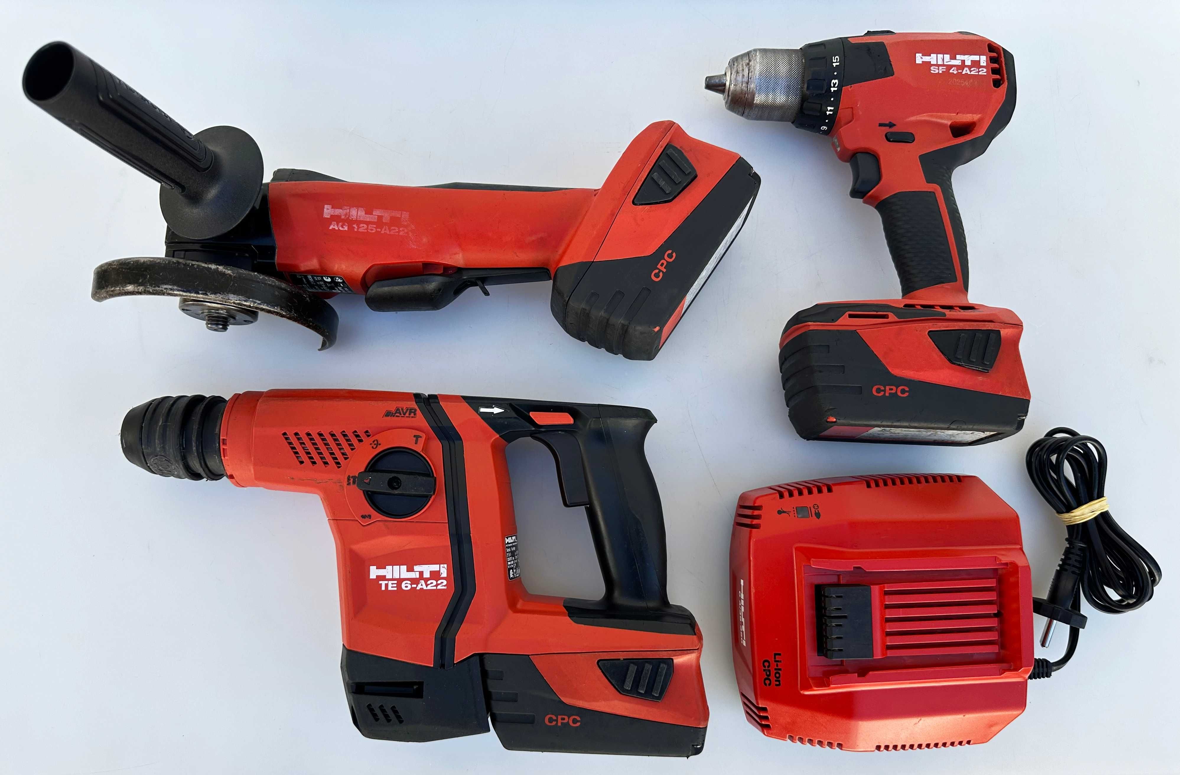 Hilti Сет - Акумулаторен ъглошлайф, перфоратор и винтоверт 3x22V 5.2Ah