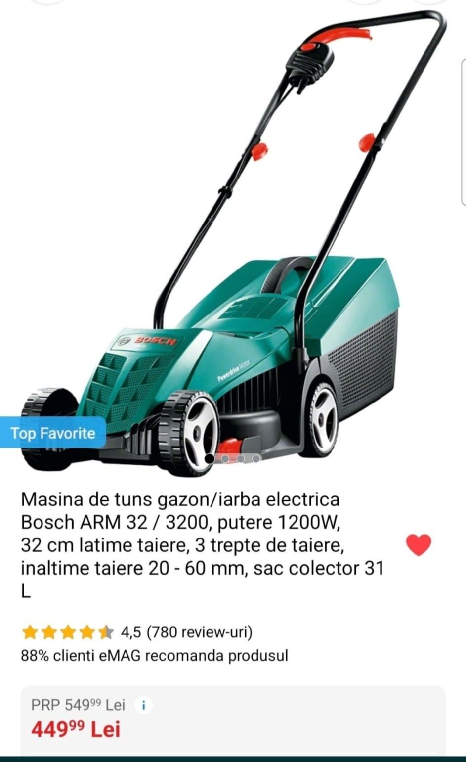 Masina de tuns iarba Boch electrica