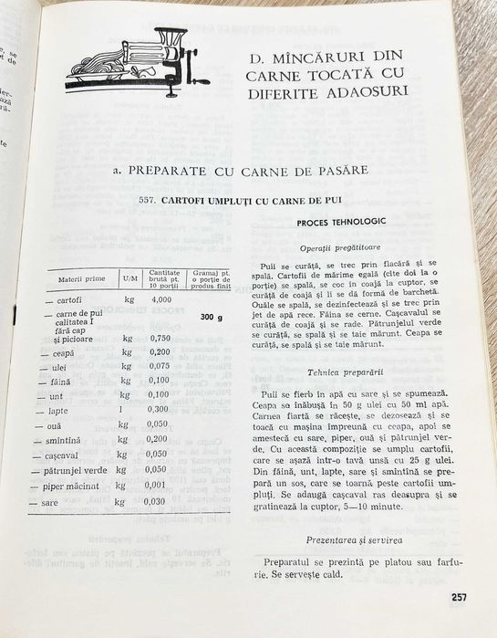 Rețetar-Tip pentru preparate culinare folosite în Restaurante (1982)