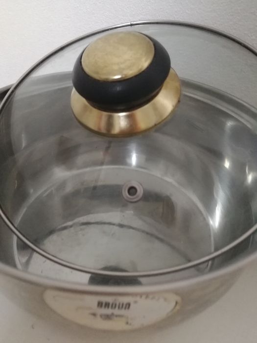 Seturi de oale/cratițe inox . Set ,,Luminarc" de pahare, cești, boluri