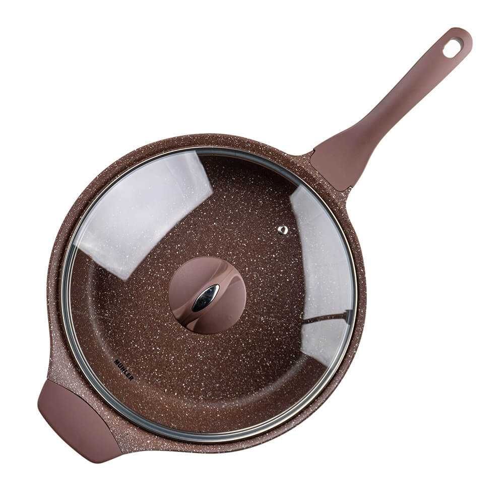 Тиган дълбок с капак Muhler Mia MR-2807M 28x7cm, 2.8L, лят алуминий.