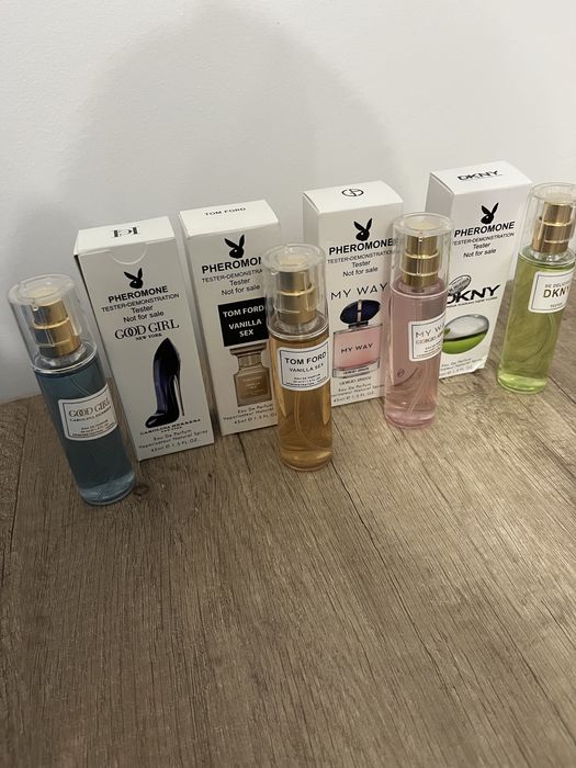 4 testere 45 ml,miros divin,persista foarte mult pe piele