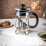 Infuzor din sticla si inox, cu presa, 0.35L, pentru ceai. Kinghoff