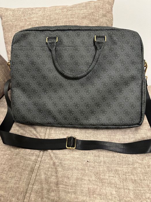 Geanta laptop Guess 4G UpTown Gri 15 inch