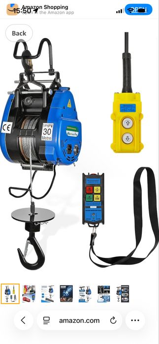 Vinci electric 500 kg. Telecomanda. Motor electric