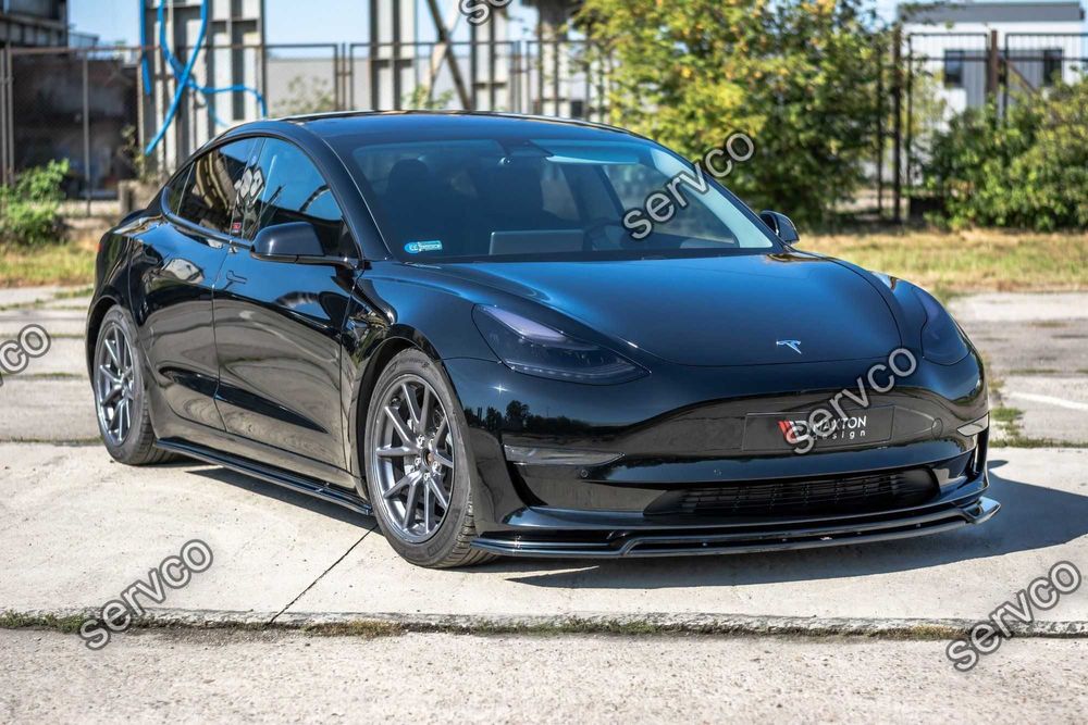 Prelungire splitter bara fata Tesla Model 3 2017- v2 - Maxton Design