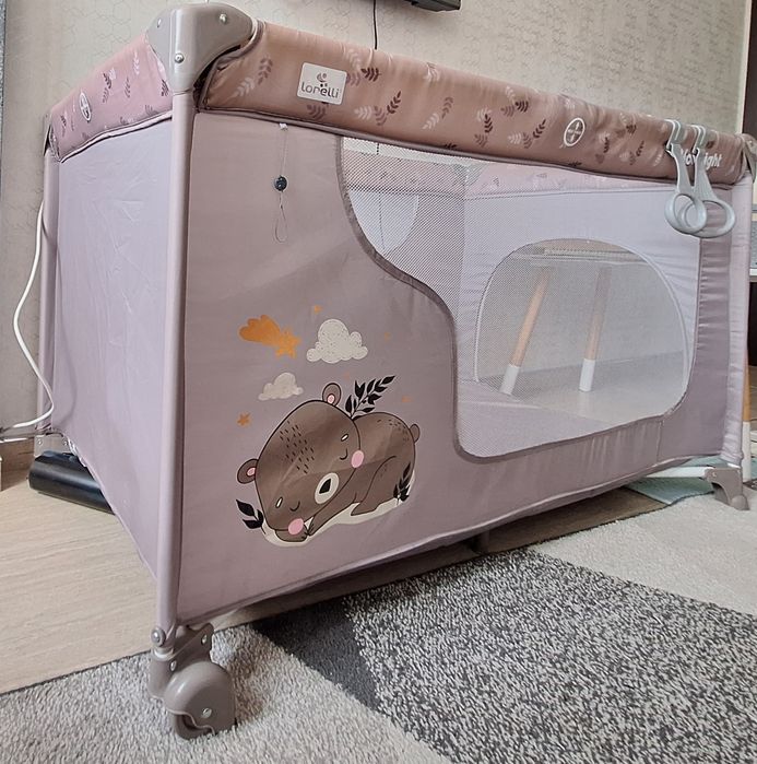 Преносима бебешка кошара 1 ниво за спане и игра Lorelli Moonlight
