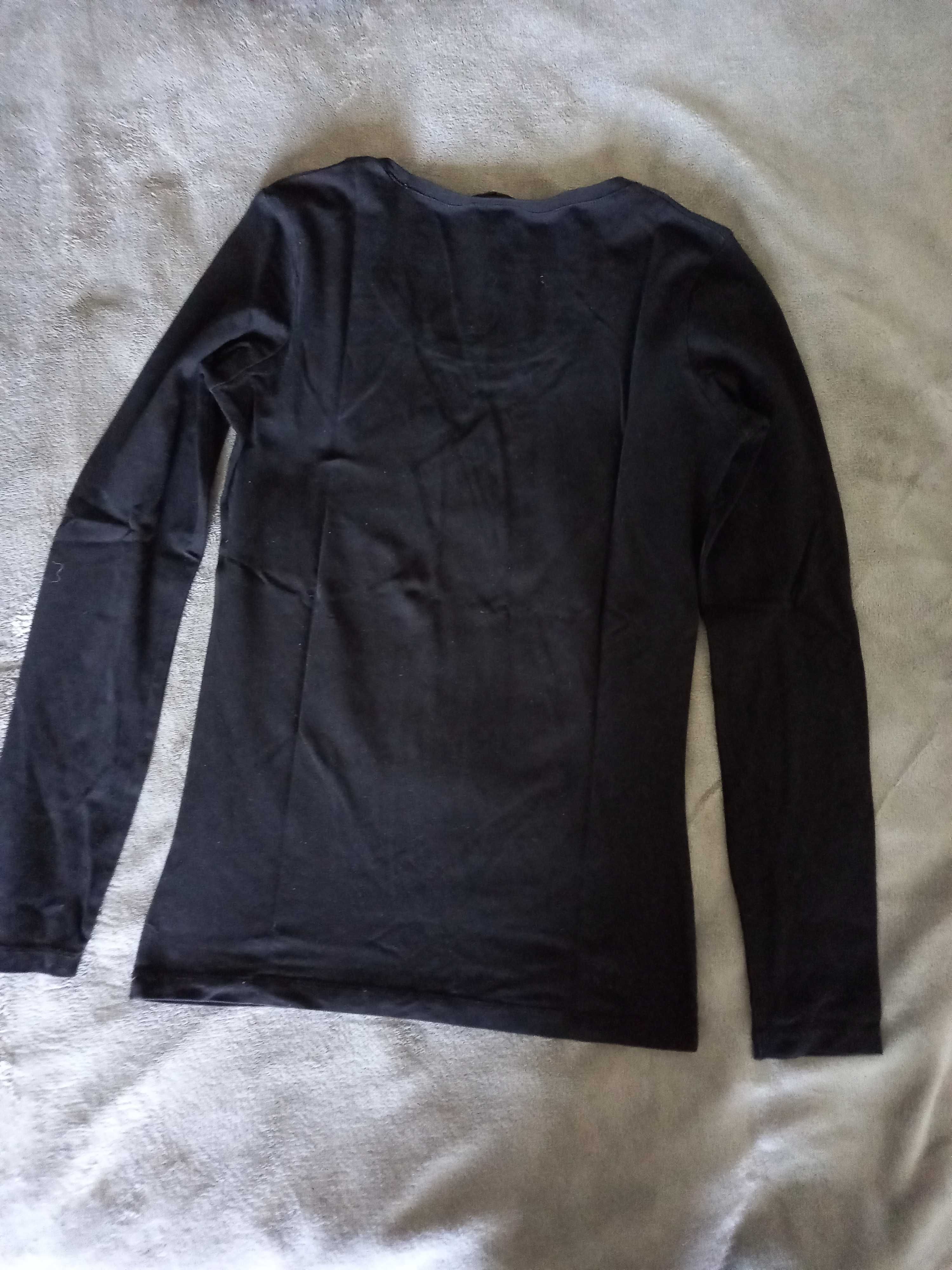 Tricou original GUESS,  negru, cu mâneci lungi, marimea 36-38