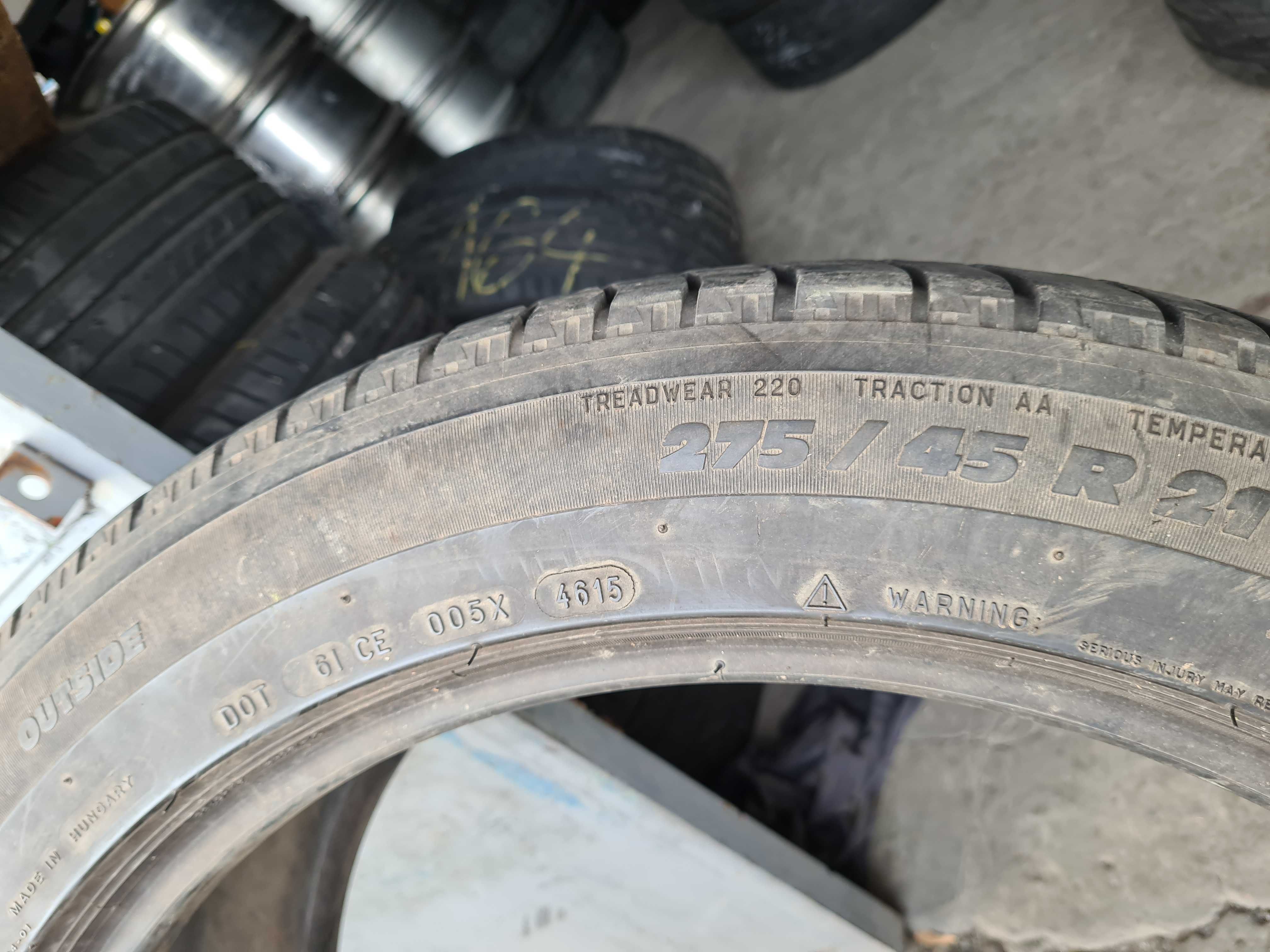 4 бр. летни гуми 275/45/21 Michelin 2x6 mm 2x5 mm DOT 4615