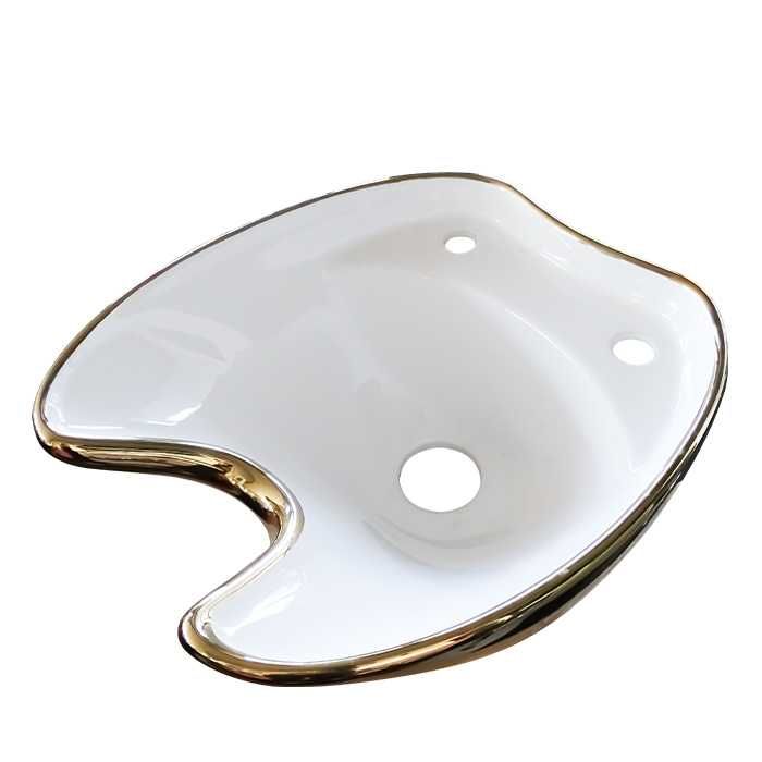 Луксозна керамична мивка със златисто покритие DM5, черна/бяла