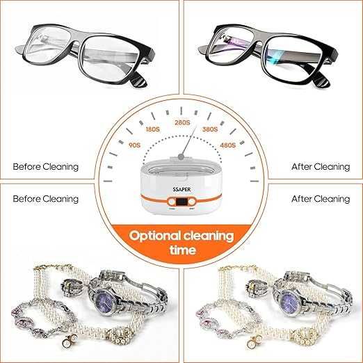 Ултразвукова почистваща машина за дома, очила, бижута, часовници и др.