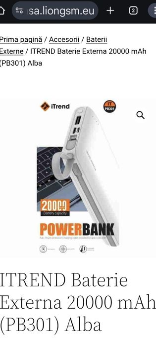 Baterie externa Itrend 20.000 Mah,3 porturi