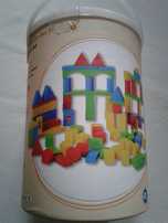 Set Kid Land cu 120 piese constr.din lemn, in galetusa. nou, sigilat