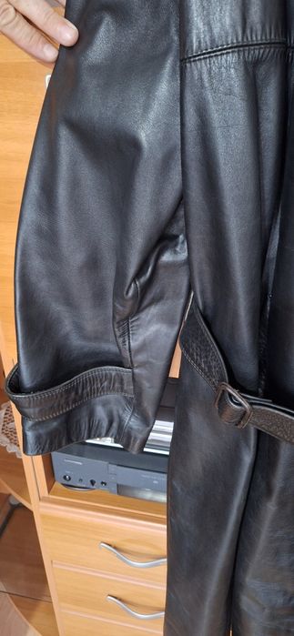 Haina din piele model unisex lunga