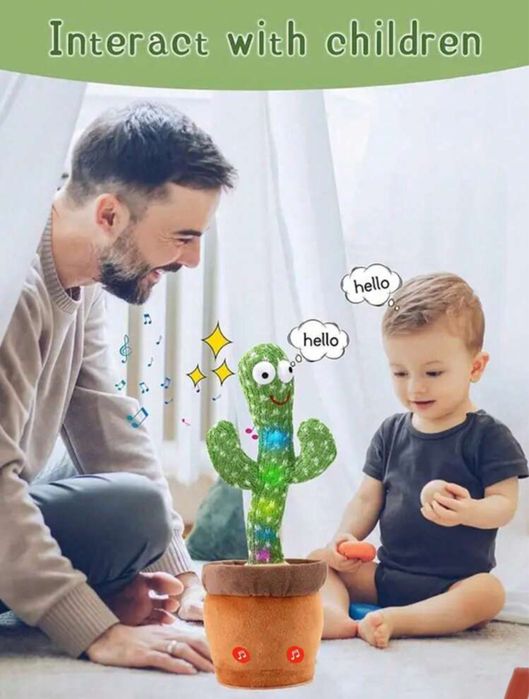Интерактивна играчка кактус за бебета и деца