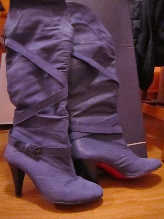 Дамски ботуши ( чизми ) DARIS, естествен велур