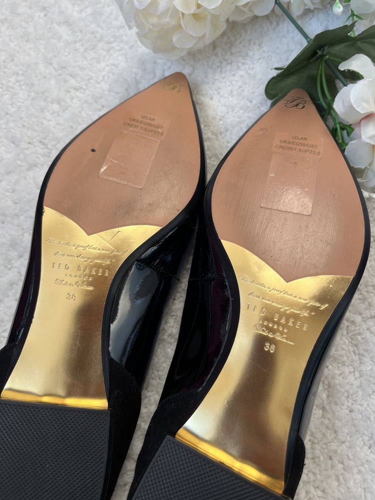 Ted baker лачени дамски обувки от естествена кожа
