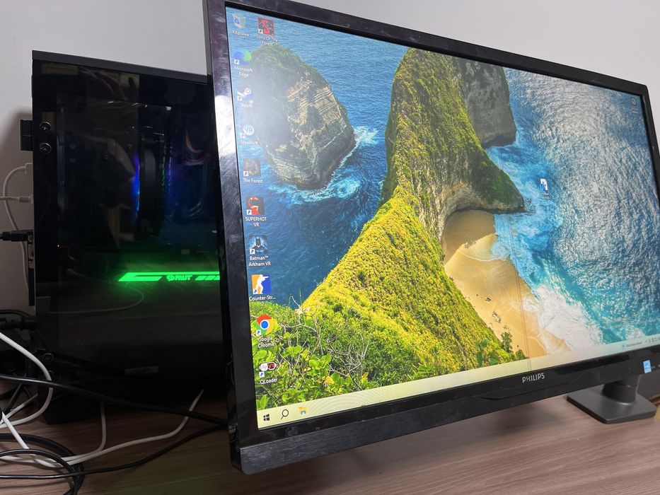 Игровой компьютер +монитор Gtx 1070 ti i3 10105f 16 gb ram 256 gb nvme