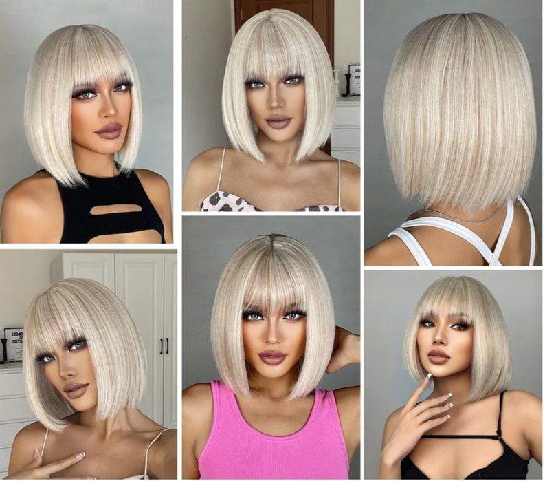 Къса руса перука с бретон