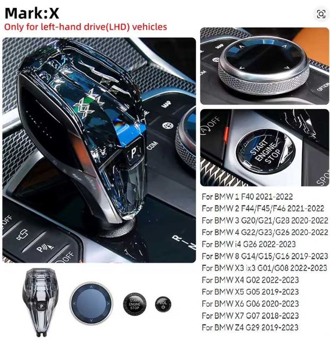 Set 4 piese Crystal cristal Swarovski Bmw Seria 1 2 3 G02 G05 G06 G07