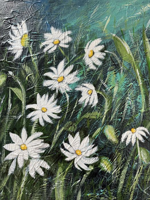 Tablou cu pasta de structura, abstract, pictat in acrilic